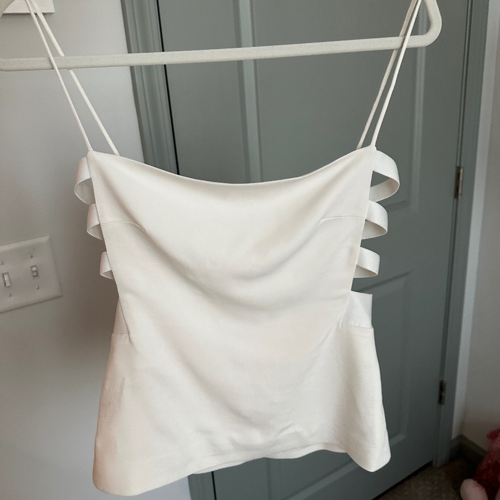 Cushnie White Top With Cutouts